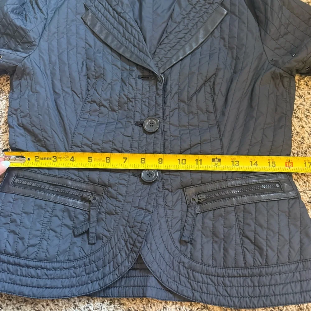 Armani Callezioni Navy Blazer Style Quilted Jacket Womens Size 4 - Picture 7 of 12